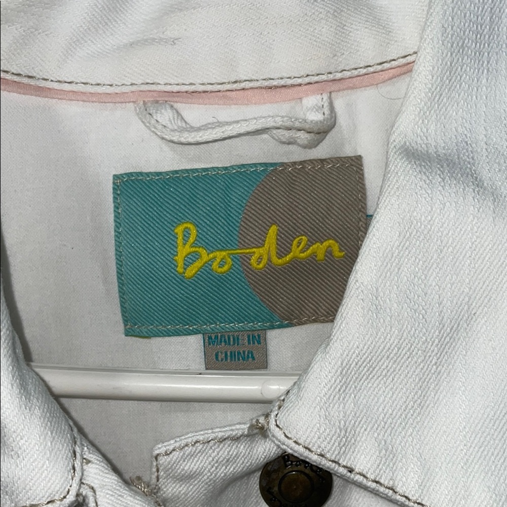 Boden White Jean Jacket size 12 - Picture 3 of 4